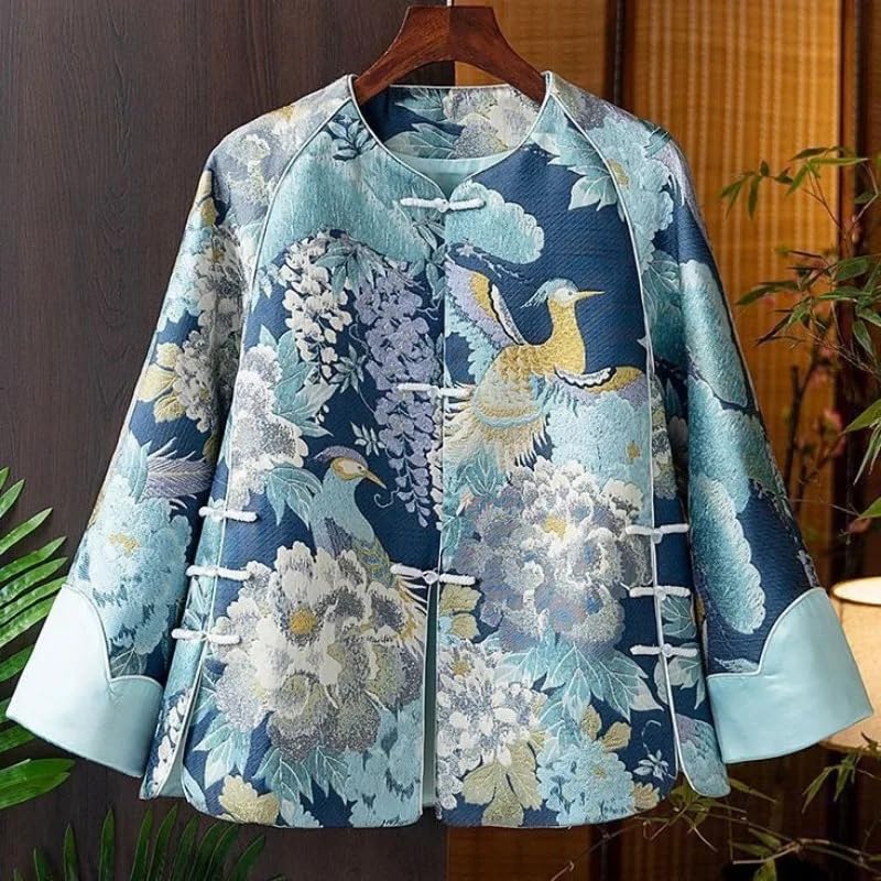 Chinese Traditional Coat Top Phoenix Embroidered Retro Women's Chinese Retro Pan Button Jacket2
