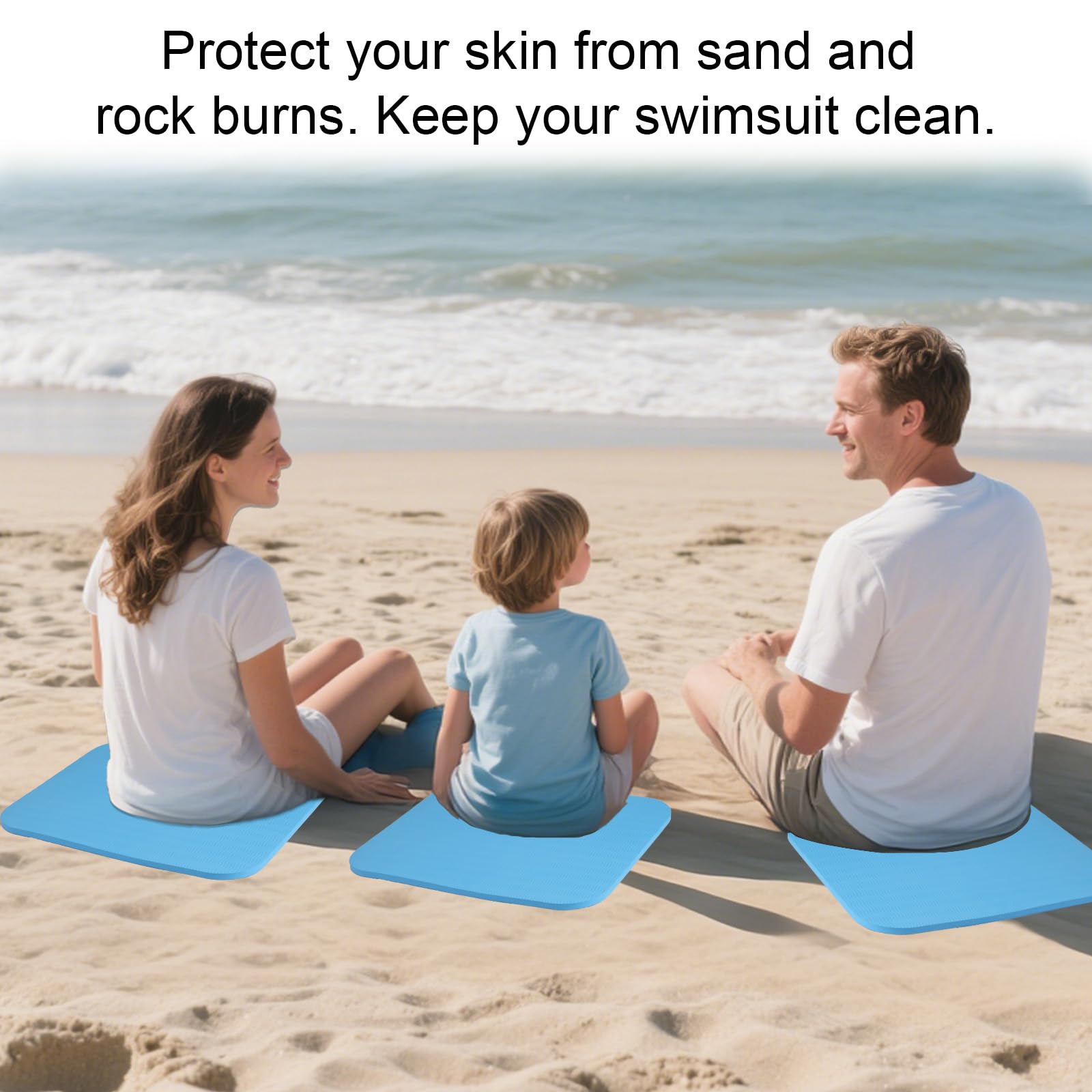 BOXOB 3uds Tapetes Sentarse Junto Piscina, 40x30x1cm Portátil Almohadilla Sentarse Playa Antideslizante Impermeable Cojines Asiento Regalo para Piscina Camping Viajes Descansar Aire Libre (Azul)