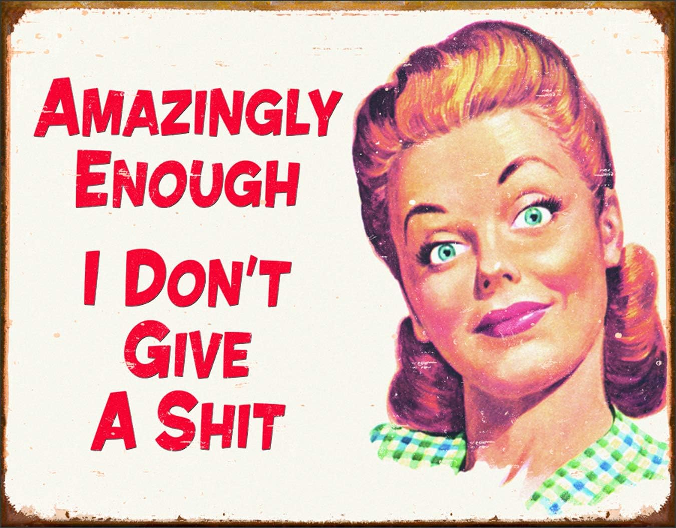 Amazon Desperate Enterprises Ephemera Amazingly Enough I Don t Give A Sht Tin Sign 