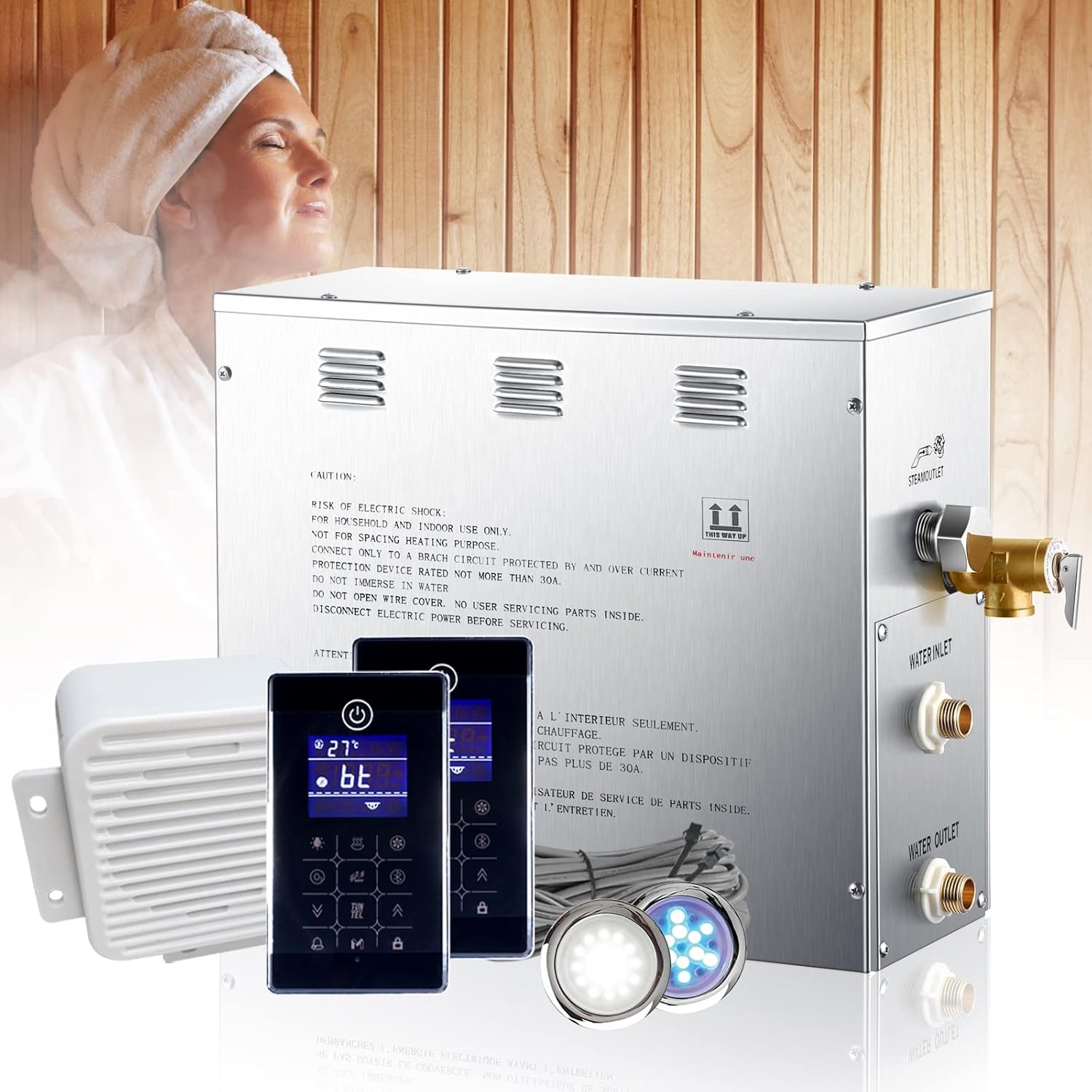 Smartrun Auto Drain 9kw Steam Generator for SPA, Luxury Steam Shower