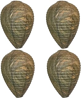 4 Packs Wasp Nest Decoy, ORZIZRO Eco Friendly Hanging Fake Wasp Nest Trap Bee Free Wasp Deterrent