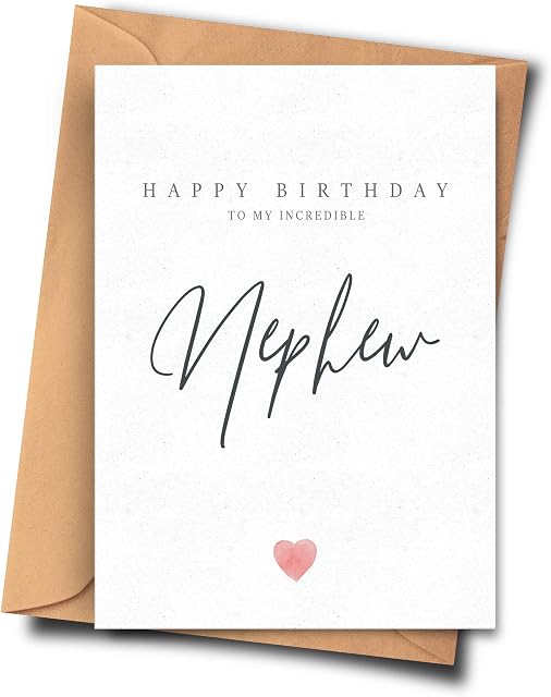 Fat Flamingos Birthday Card for Nephew - Happy Birthday to My Incredible Nephew for Him (A5 - 5.8x8.3inch - 14.8x210cm) With Envelope