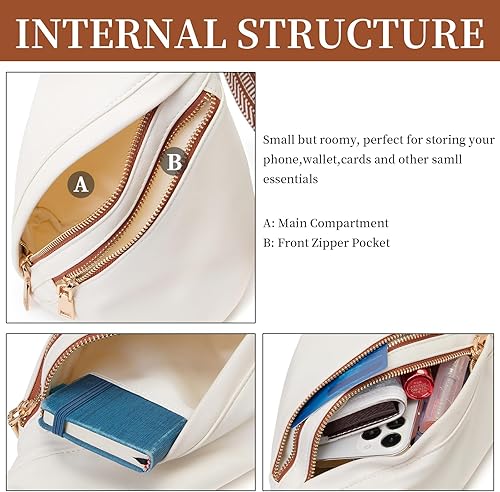 Vista 2 de seyfocnia Riñonera para mujer, riñoneras de piel sintética a la moda, bolsa cruzada pequeña