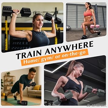 Amonax Adjustable Dumbbells Set for Women, Fitness & Strength Training