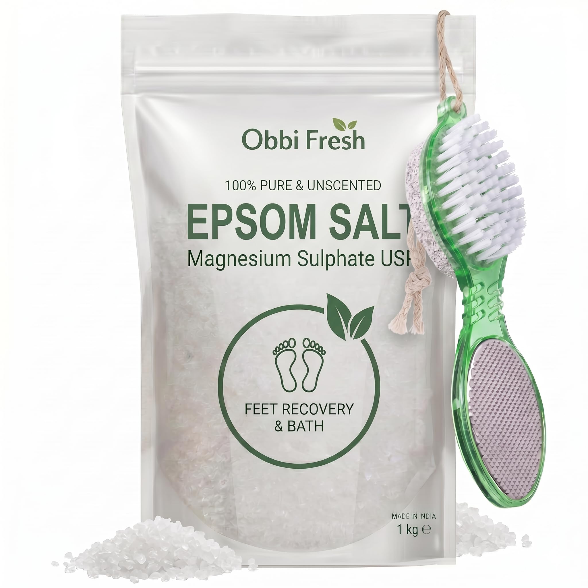 Epsom Salt, Magnesium Sulphate USP, 100% Pure, Unscented, Crystal Form, Bath Soak, 1 kg-picture-24