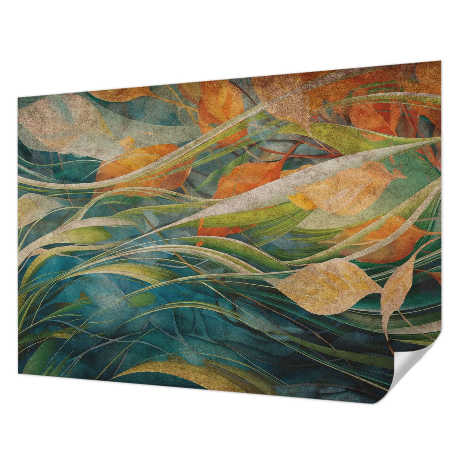 Papier peint adhésif panoramique paysage d'automne 312x219 cm pour décoration murale de salon