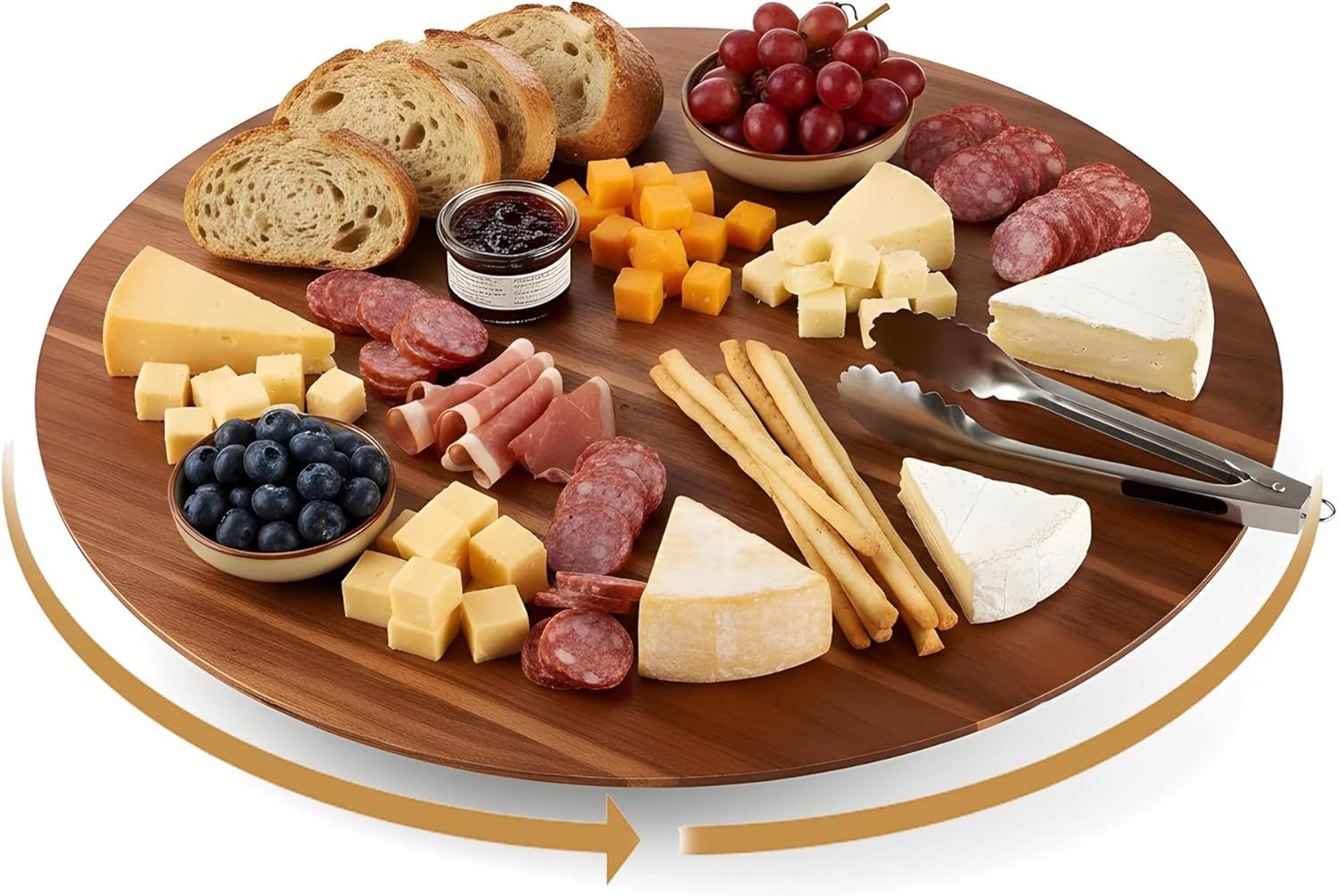 21" Acacia Wood Turntable Organizer | Lazy Susan for Table Top, Cabinet or Pantry | Wooden Rotating Tray for Kitchen Countertop, Durable, Easy to Clean, No Assembly Needed