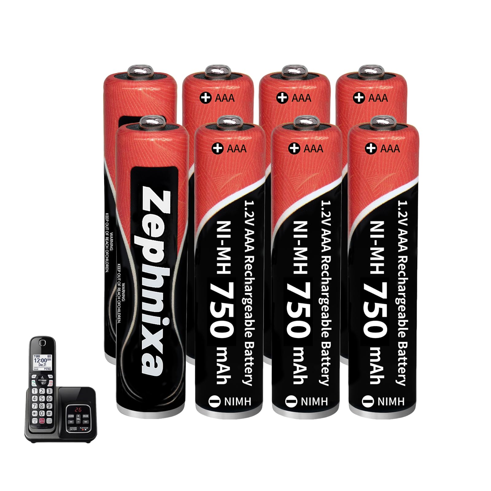 6 Pack 1.2V 750mAh Ni-MH AAA Rechargeable Batteries - Pre-Charged Low Self-Discharge AAA Battery for Panasonic, BT, Gigaset Cordless Phones | Remote Controls, Toys & More — view 13