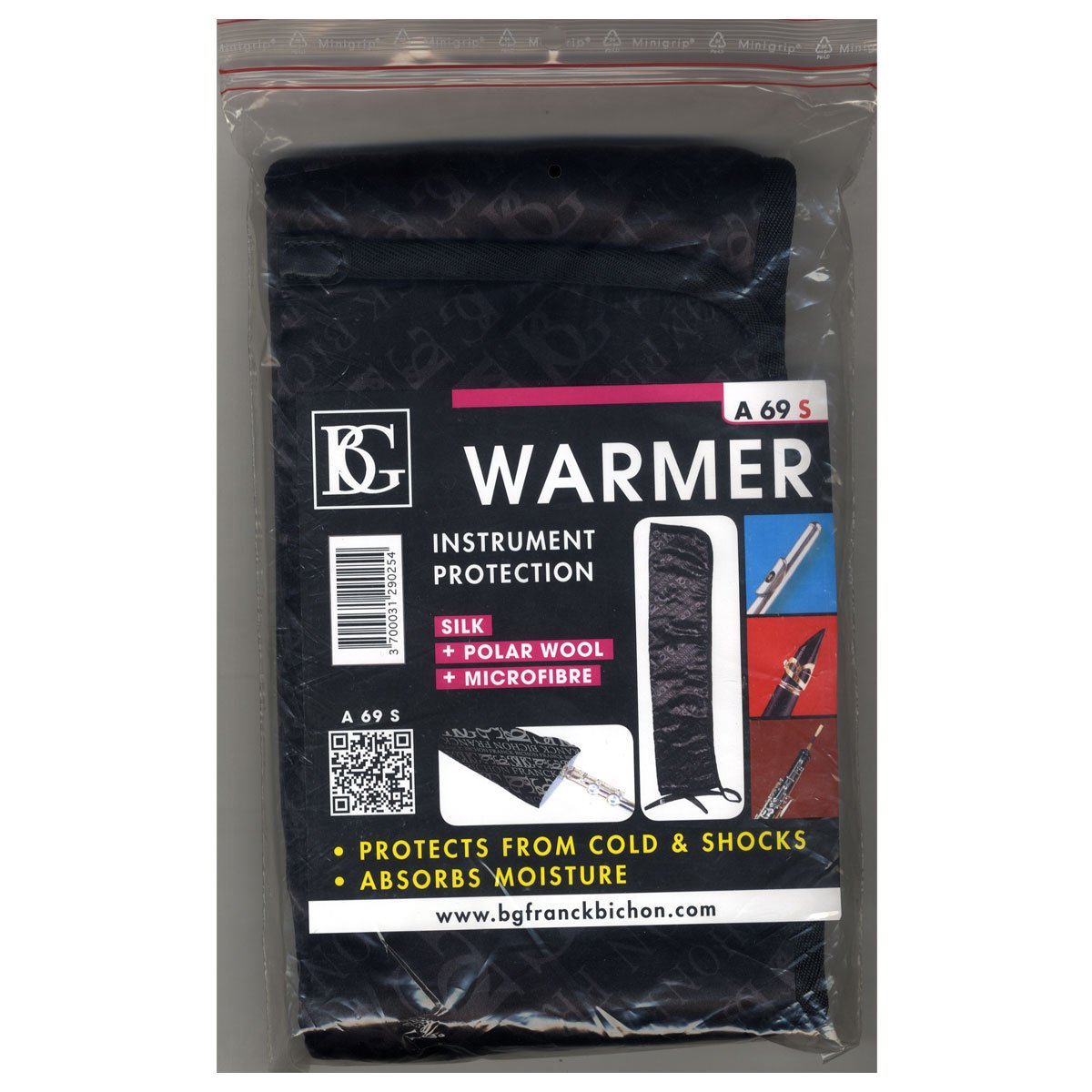 BG A69S Instrument Warmer for Flute, Oboe or Clarinet - Black