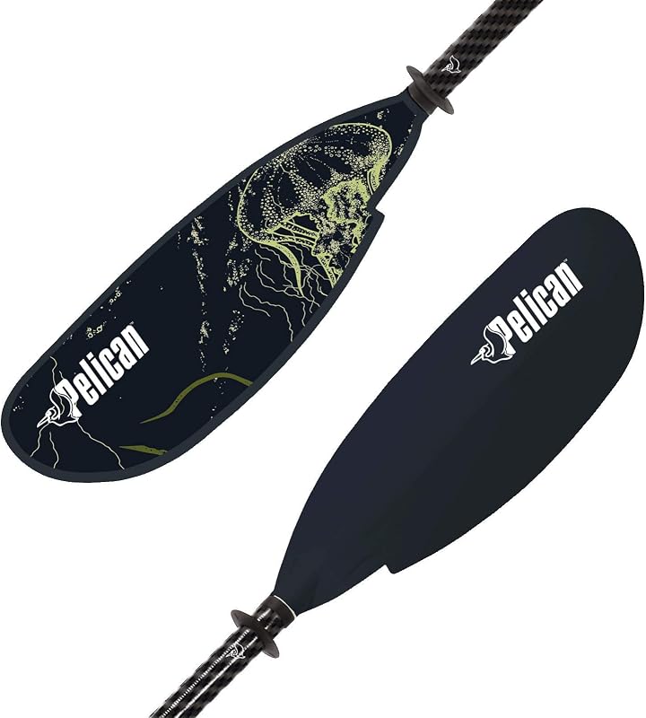 Remo de kayak Pelican Symbiosa - Eje de fibra de vidrio ajustable con cuchillas de nailon - Ligero - 90,5 pulgadas 240 cm a 98,5 pulgadas 250 cm