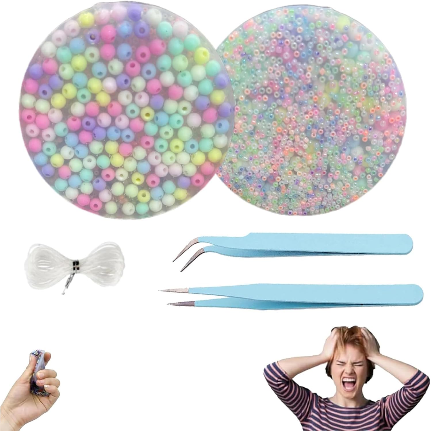 Reusable Picky Pad Kit, Picky Pad Kit, Picky Pad Reusable Sensory Kit, Stress & Anxiety Relief Fidget Toys, Picky Party Pad Skin Picking Fidget Toys (1 Peeling Toy, 2 Tweezers)