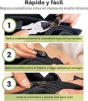 Vista 6 de ZlideOn - Reemplazo de tirador de cremallera, negro, normal (L), 5A, deslizador de reemplazo instantáneo para cremallera de metal