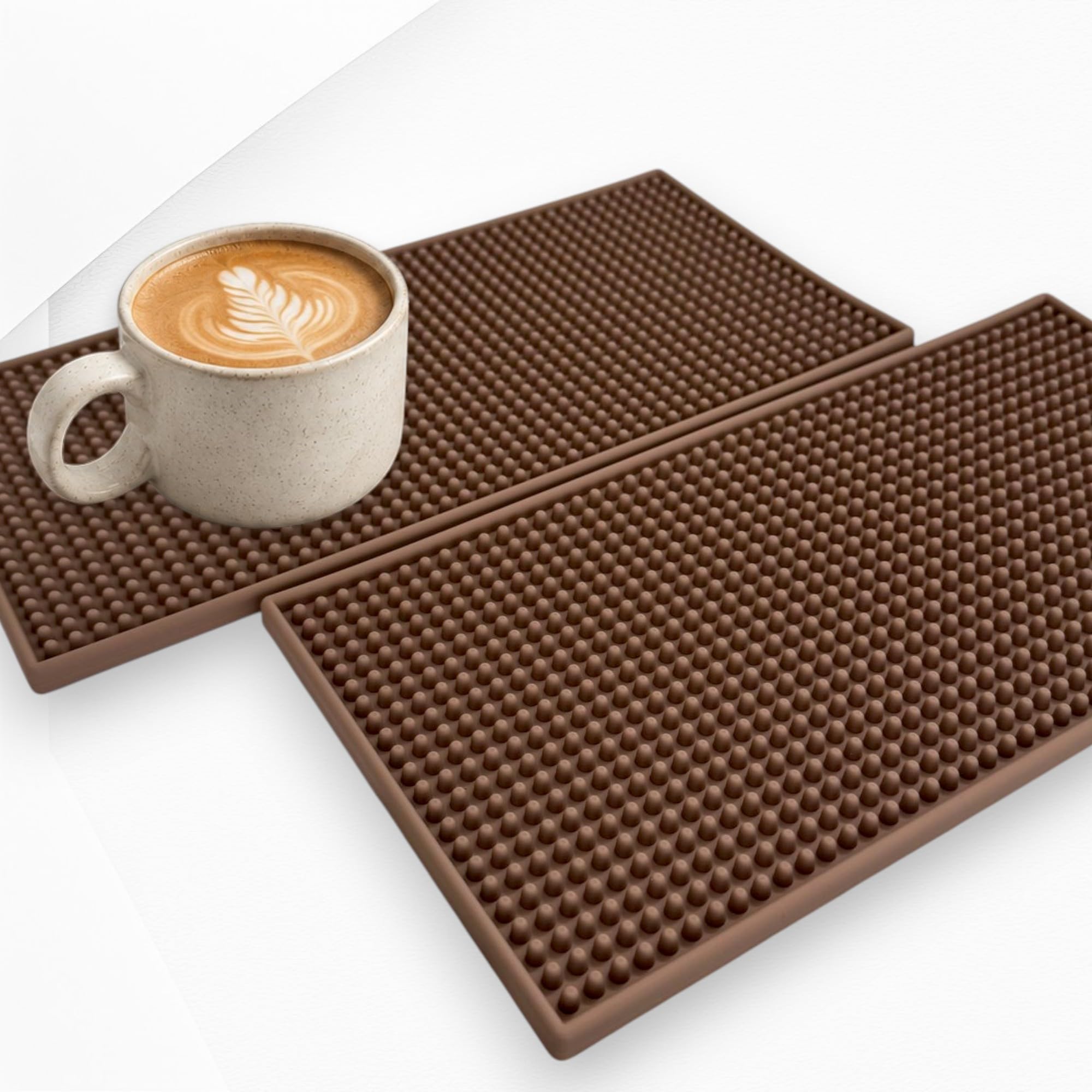 Rubber Bar Mat – Non-Slip Spill & Drip Mat for Bartending, Coffee Bar & Kitchen Countertop, Thick Durable Counter Protector & Stylish Drying Mat (Warm Taupe, 18"x12") — Amazon image 15