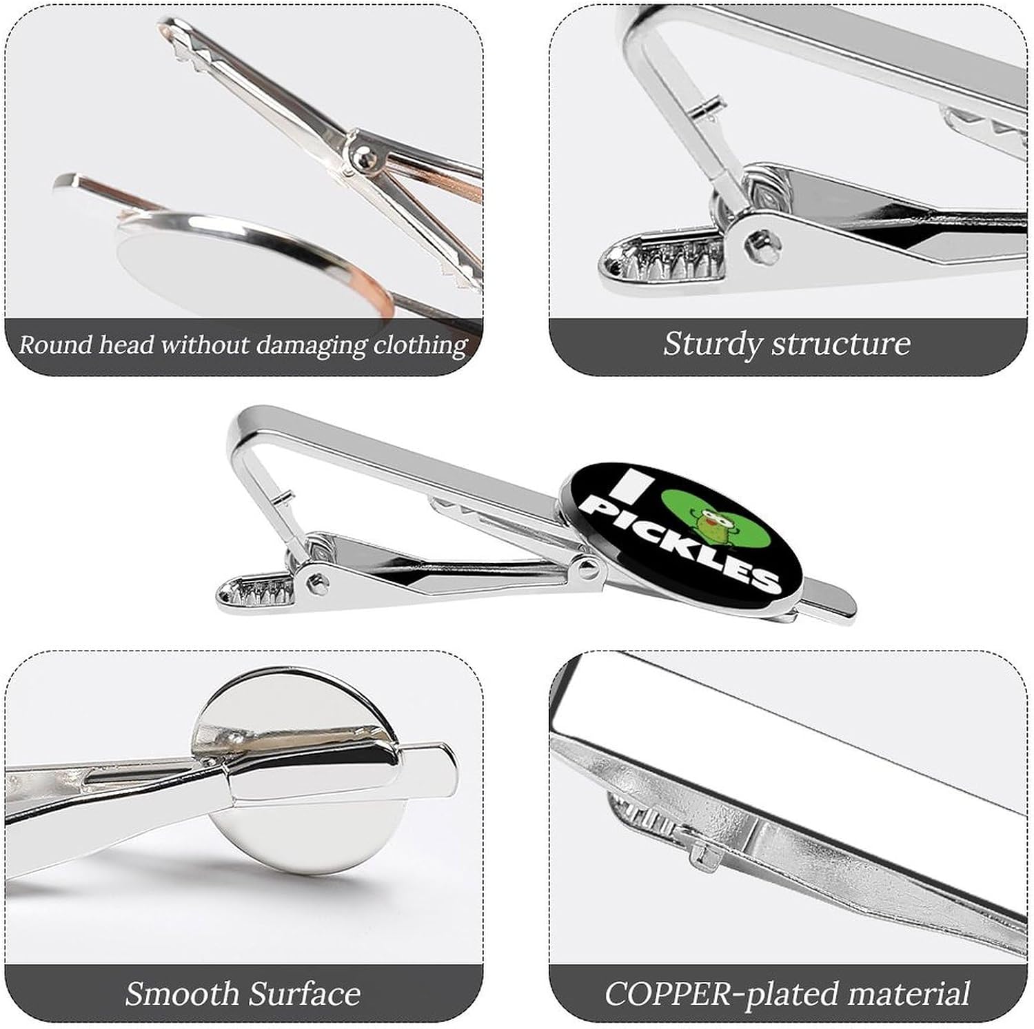 I Love Pickles Funny Tie Clip Fashion Jewelry Necktie Pin for Wedding Busiess Office Accessories