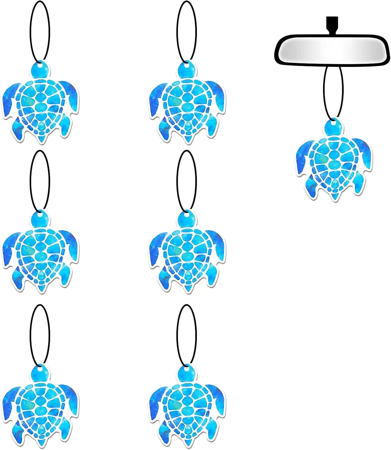 6 Pcs Turtle Car Air Fresheners, Funny Turtle Hanging Car
