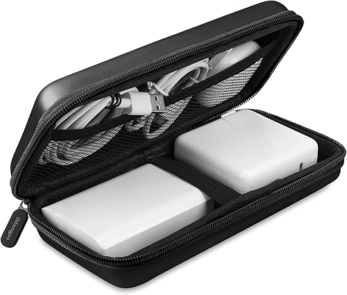 iMangoo Funda organizadora de viaje a prueba de golpes, bolsa de accesorios electrónicos con cremallera optimizada para el espacio, adaptador de