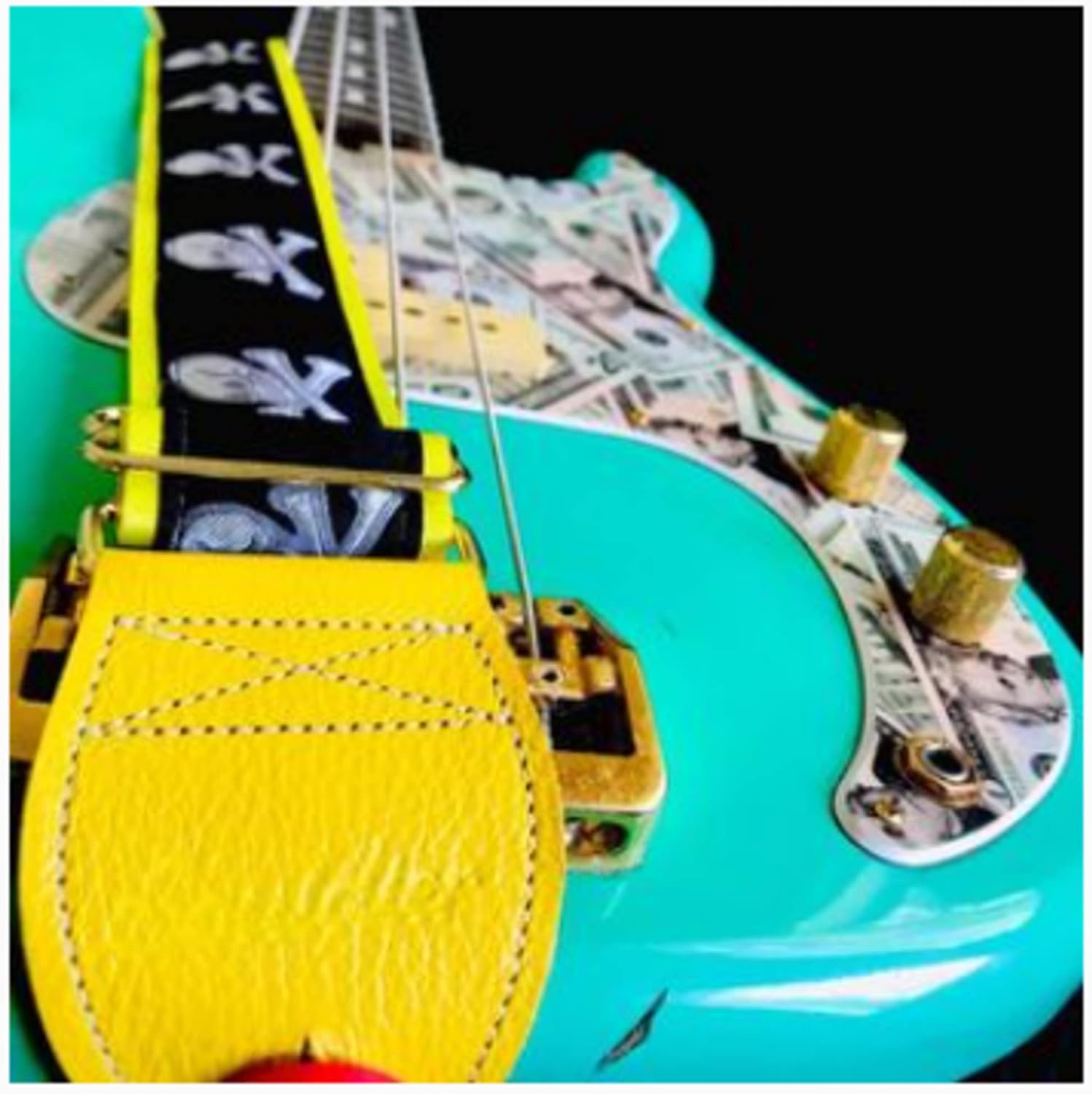 Souldier Handmade Fabric Torpedo Strap for Bass, Electric, or Acoustic Guitar, Adjustable Length from 42.5" to 55" Made in US