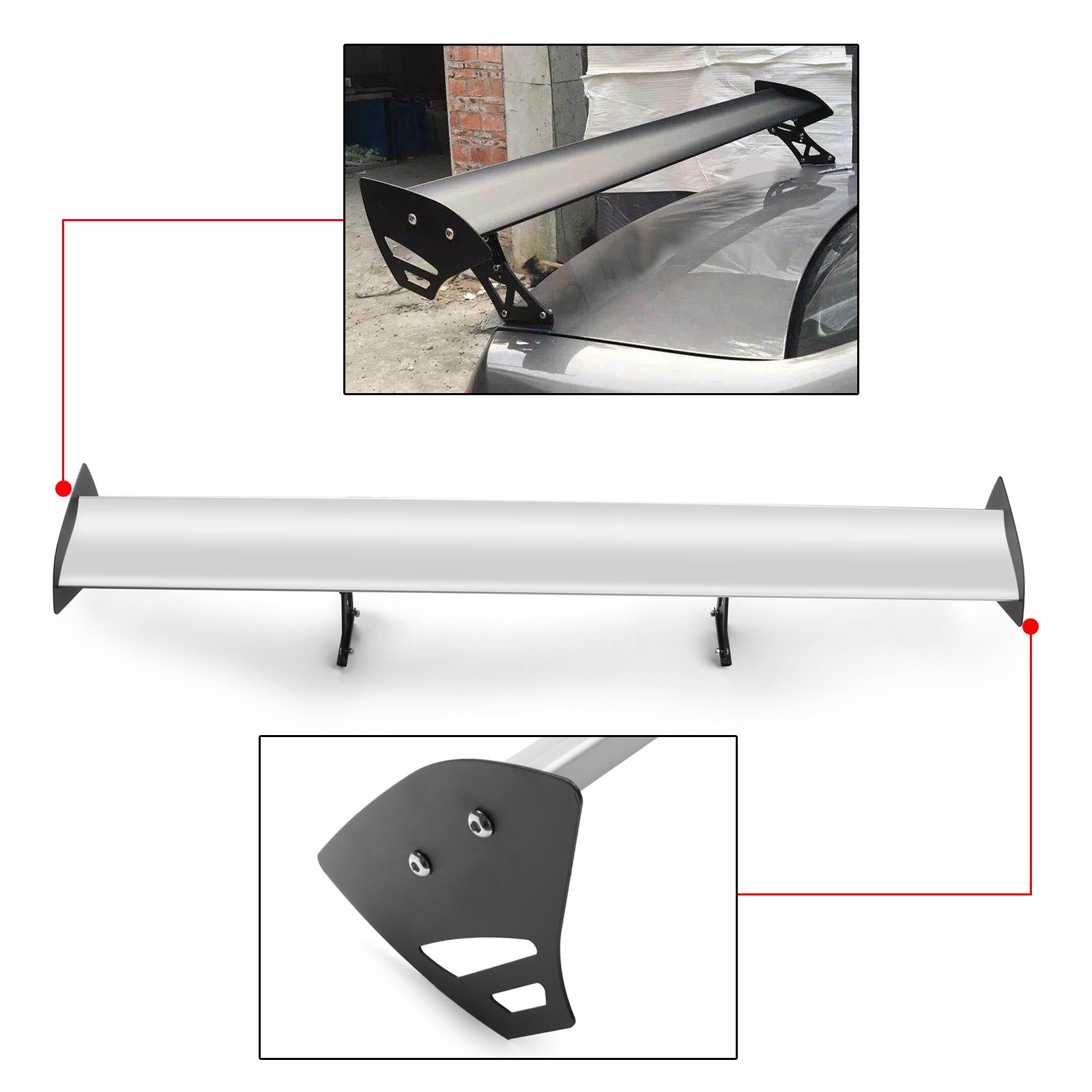 Artudatech Car Wing Spoiler, Universal Adjustable Lightweight GT