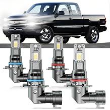for 1999-2006 Chevy Silverado 1500 2500 Lights Bulbs Combo, 4pcs Super Bright White Lights Blubs Package, 11 Size as Stock Bulbs, Plug and Play