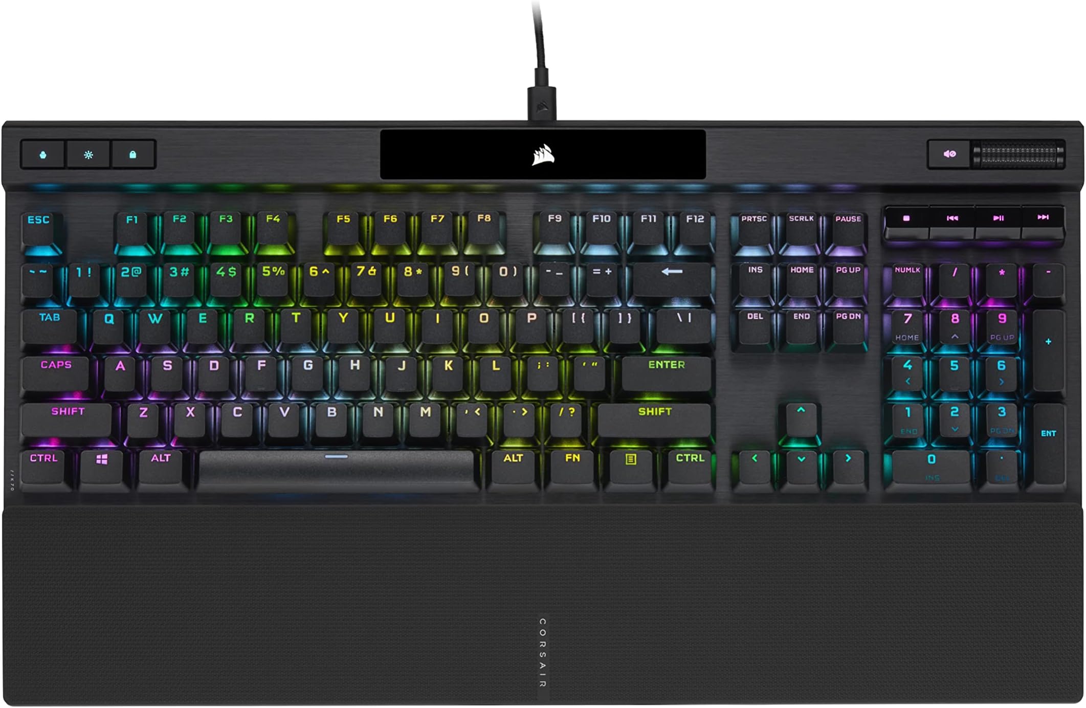 Corsair K70 RGB Pro Mechanical Gaming Keyboard Backlit RGB LED Cherry Mx Brown Key Switch USB-C Black