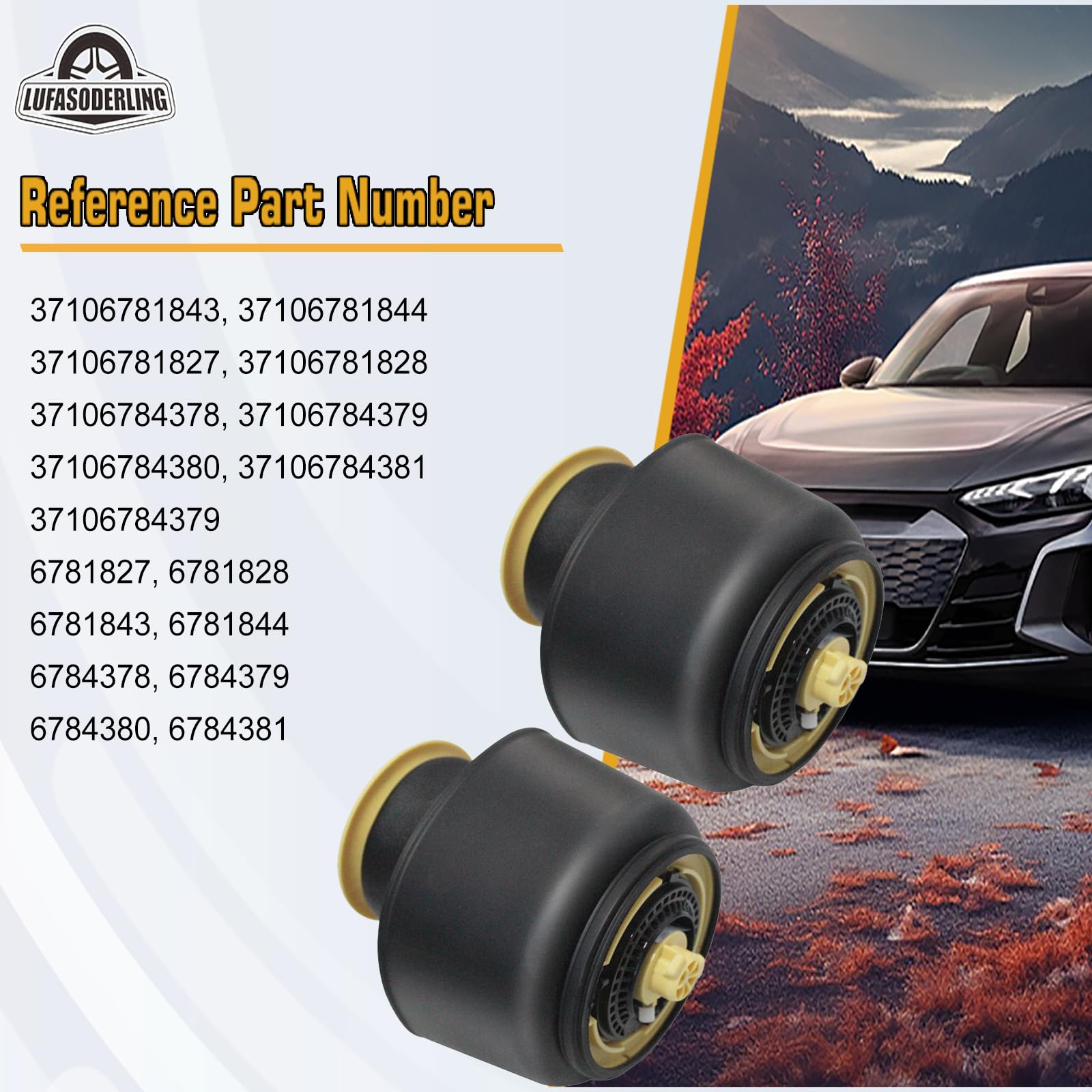 2x Suspensión Neumática Trasera para BMW Serie 5 F07 GT F10 F11 535i 535iX 530d 530dX 550i 550iX Gran Turismo 37106781827 37106781828 37106781843 37106781844 37106784378 37106784380