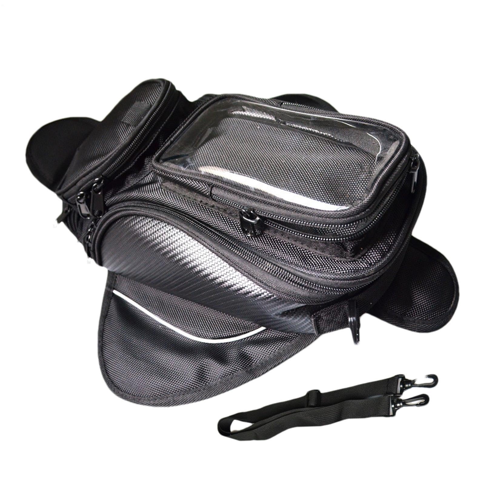 Borsa da serbatoio magnetica per moto - Confezione di custodia con custodia superiore tubolare resistente all'acqua, portapacchi da sella per motocicletta | Supporto robusto e sicuro a sgancio rapido
