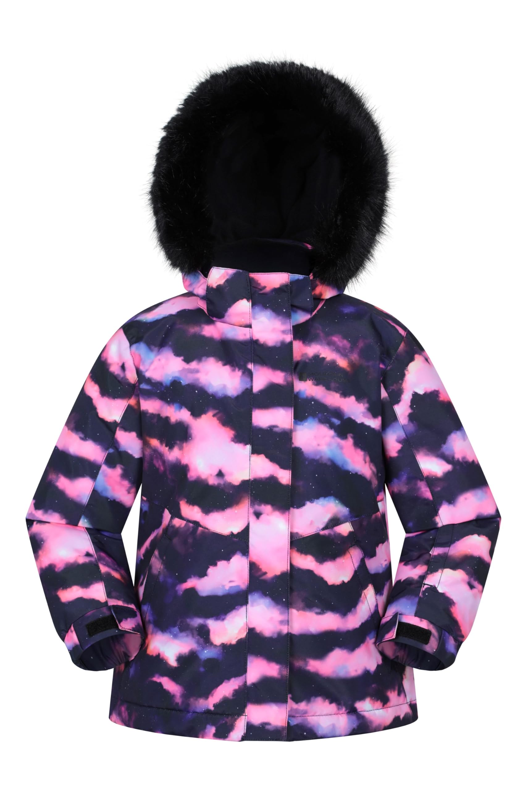 Mountain Warehouse Glacial Doudoune synthétique imperméable à imprimé pour Enfant - Manteau à Capuche, Jupe Pare-Neige Amovibles, pour garçon et Fille - pour l'hiver