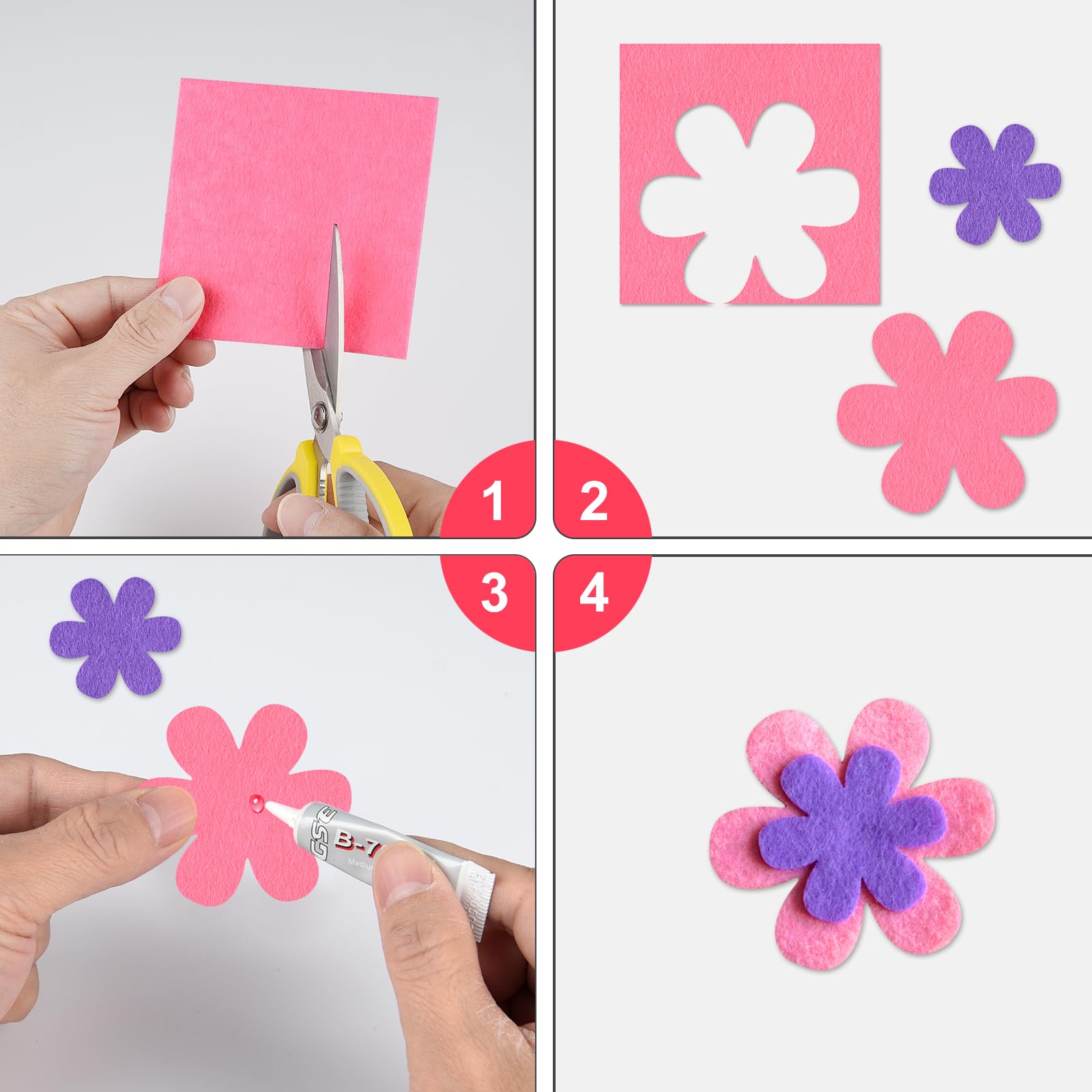 20 Pcs Soft Felt Fabric Sheet 8" x 12" Assorted Color Felt Fabric Sheets for Crafts DIY Handcraft Sewing Squares Patchwork Nonwoven