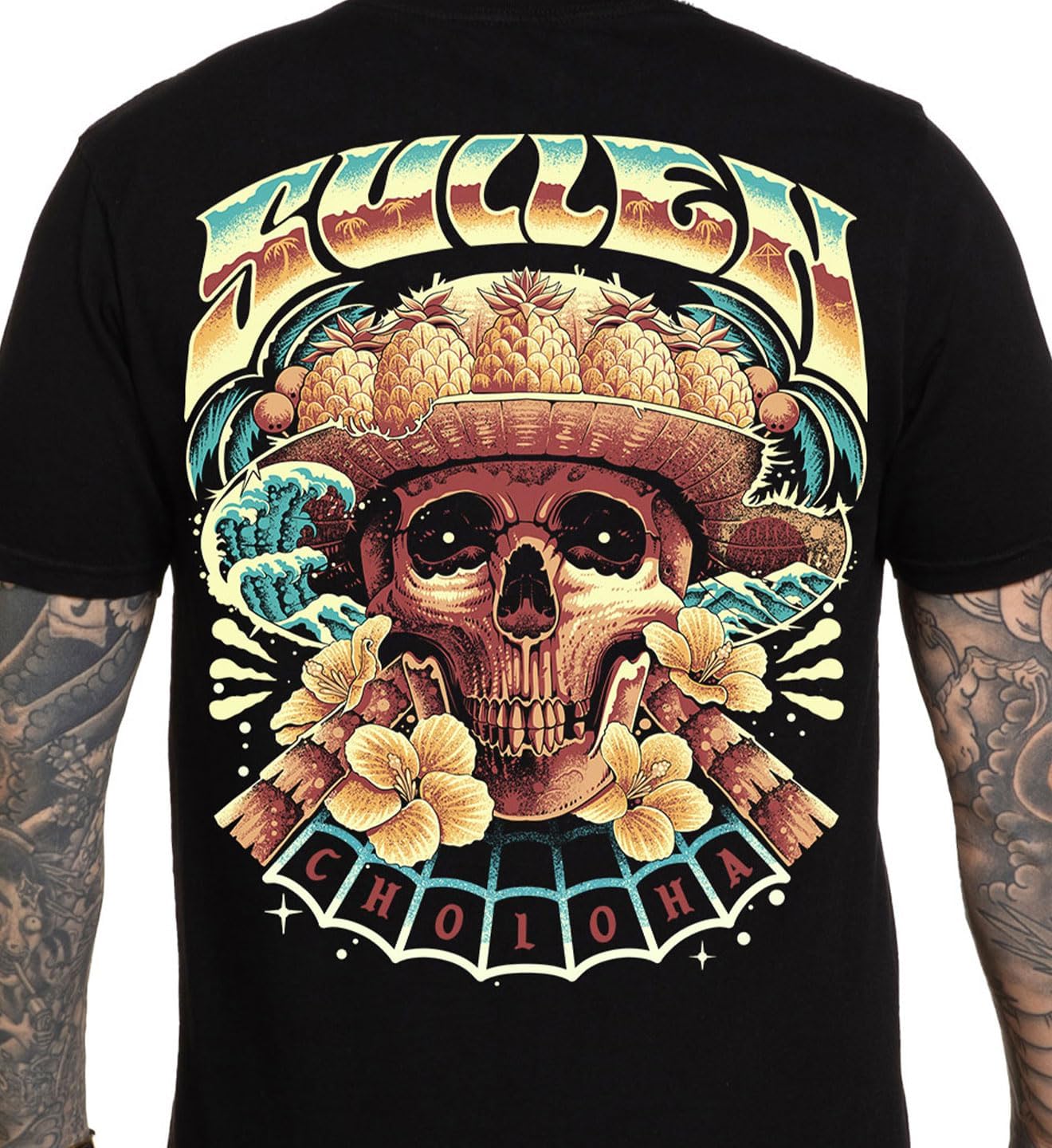 Sullen Men's Skulloha Choloha Series Tattoo Lifestyle Artist Graphic Premium Short Sleeve Tee