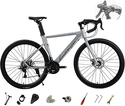 700C Bicycle with 27 Speed Shifter, Gravel Road Bike and Internal Wiring Road Bicycle, Great for a Wide Range of Occasions from Commuting to School or Work to Weekend Cycling