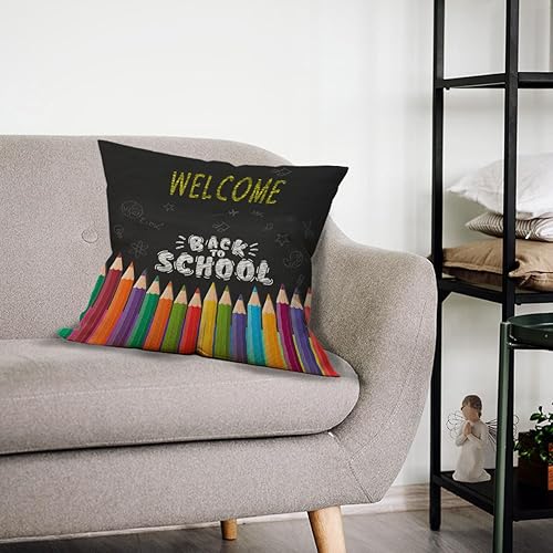 Miniatura 2 de Mancheng-zi Funda de almohada de bienvenida de regreso a clases, regalos de regreso a clases para estudiantes y profesores, 18 x 18 pulgadas, funda