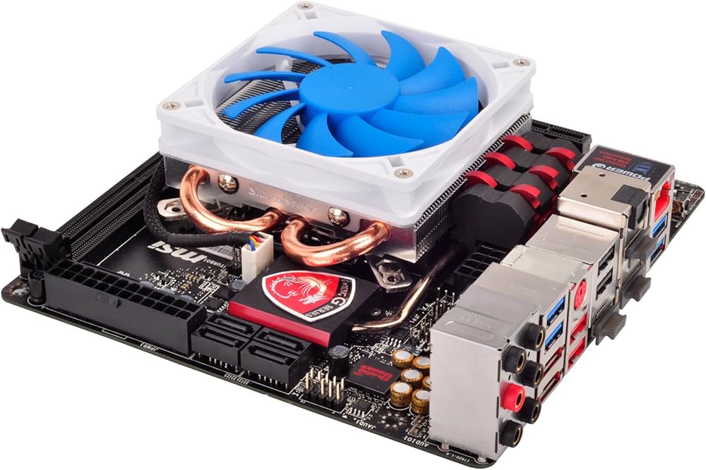 Silverstone Tek Super Low Profile CPU Cooler for Intel Socket LGA115X with 80mm Fan and 2x Copper Heat Pipes thumbnail 2