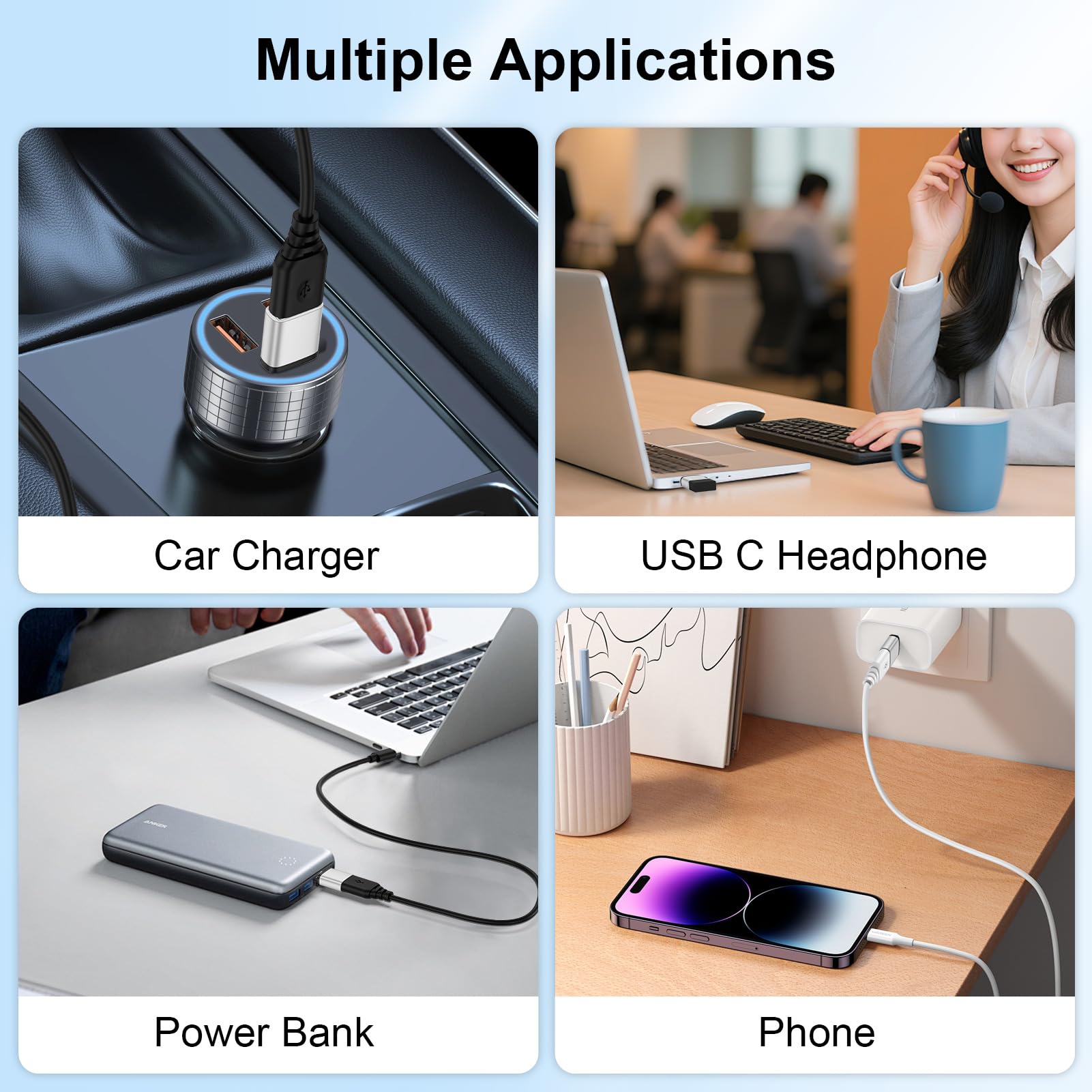 Adaptador USB C a USB, paquete de 5 adaptadores USB C macho a USB 3.0 hembra para Google Pixel 10 9 Pro XL Fold 9A 8A 8 Pro 8 Pro 8 7A 7 Pro 7 6A 6 Pro 6 5, teléfono celular Android y más dispositivos