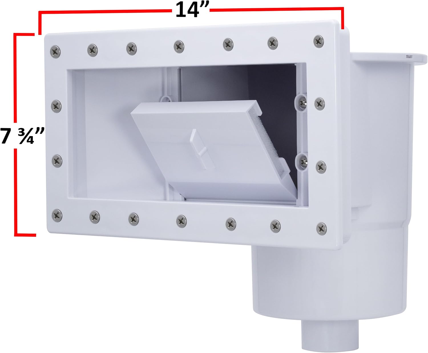 Rx Clear Heavy Duty Wide-Mouth Complete Thru-Wall Skimmer Kit for Above-Ground Swimming Pool | Made of Non-Corrosive Abs Plastic | Chemical Resistant | White