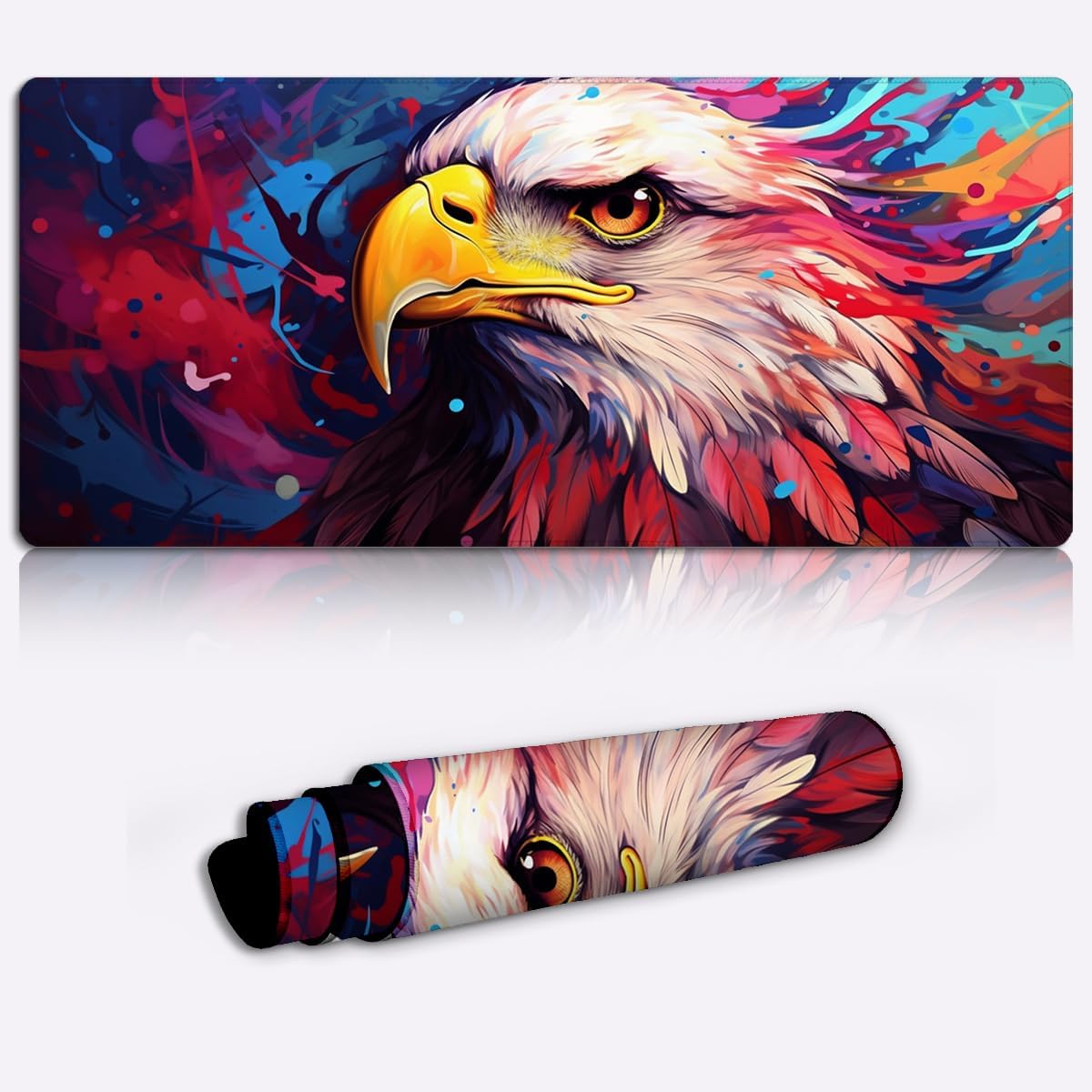 LJSPTU Mouse Mat Gaming White Eagle XL Gaming Mouse Pad cm, Extended