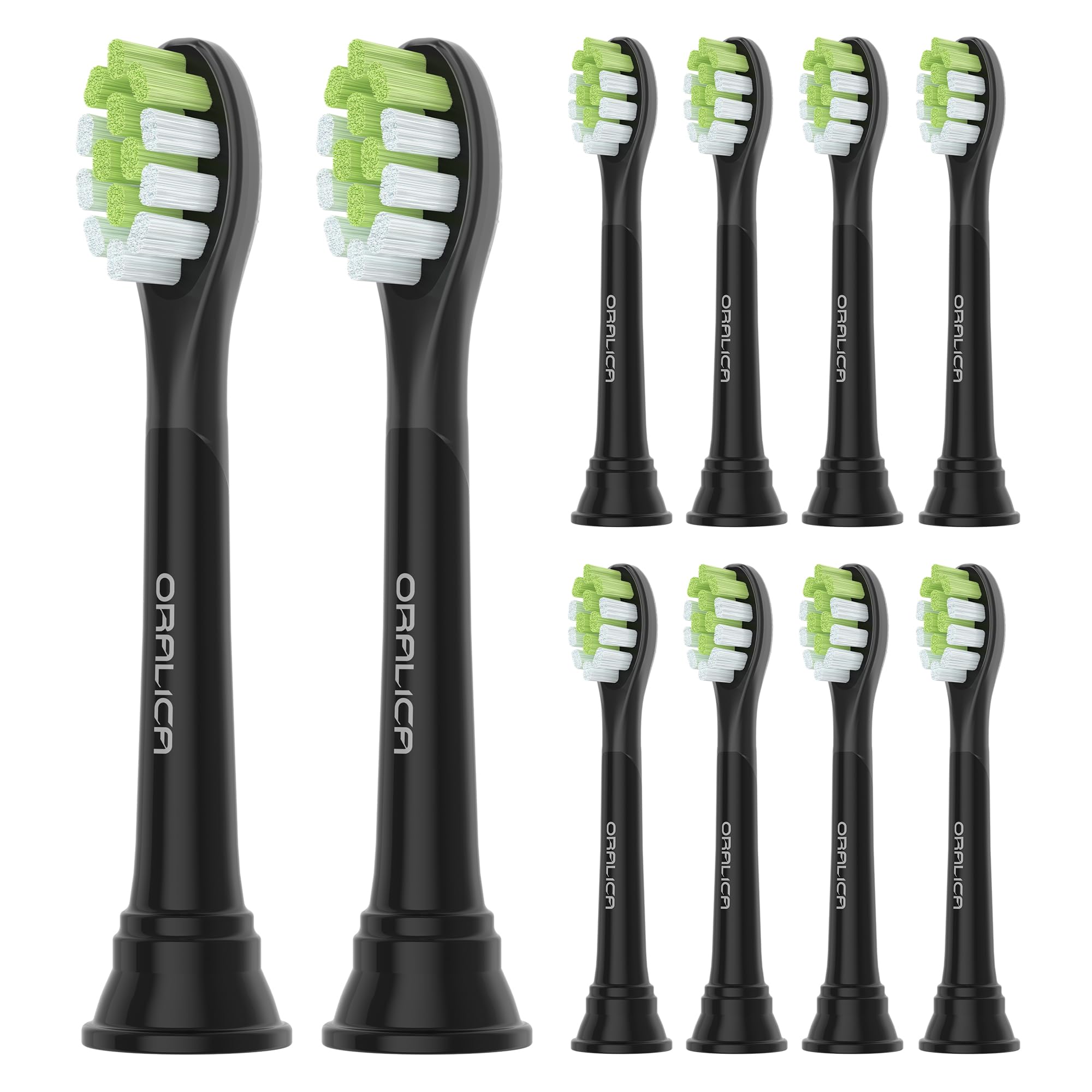 Cabezales de repuesto compatibles con Philips Sonicare W DiamondClean HX6062 HX6063 HX6064, blanqueamiento, eliminación de manchas de placa con cerdas medianas y goma limpiadora de lengua,