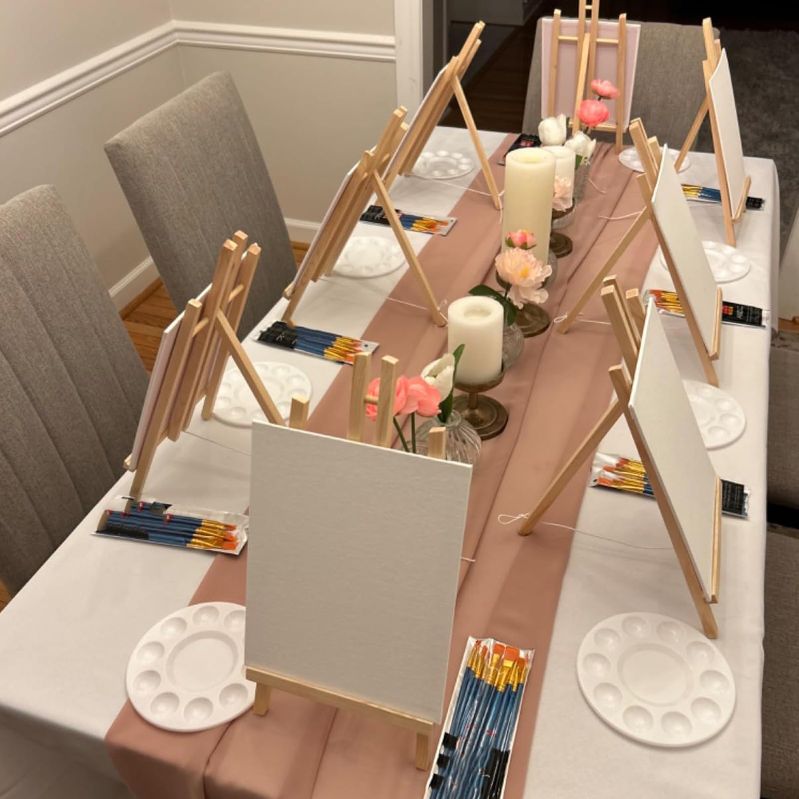 MUKSEUT 8 caballetes de mesa de 40 x 24 cm para pintar, soporte de madera ajustable, soporte de lona, caballete de exhibición de madera para pinturas, dibujos, fotos enmarcadas, carteles