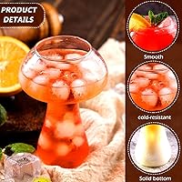 Vista 3 de WHJY Vasos de vidrio de setas, copas creativas para cócteles, copas de hongos, copa de vino, copa de copa de vidrio, vasos de Martini divertidos