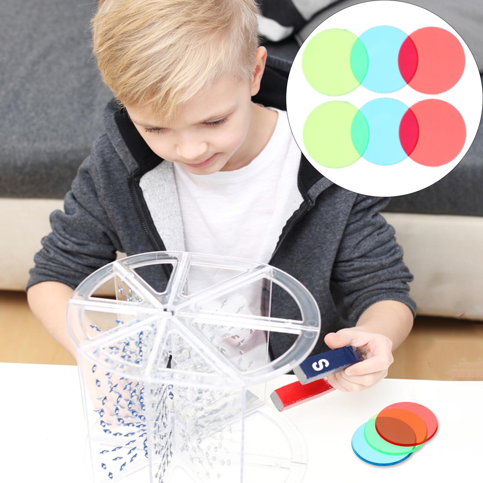 Alipis Filtres de Couleur Puce de Transmission Optique Éducative pour Garçon et Filles en Plastique 6pcs Exploration des Propriétés Lumière et Correction des Couleurs