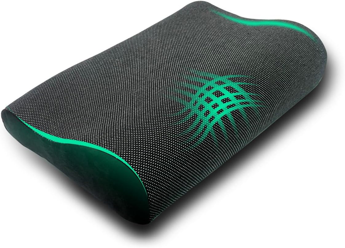 Trajectory Bed Pillow with ADVANCEDX Memory Foam & GRIDMATRIX Fabric | Cervical Orthopedic Pillow for Neck & Shoulder Pain Relief, Skin & Hair Protection | Elegant Butterfly Design for Men & Women
