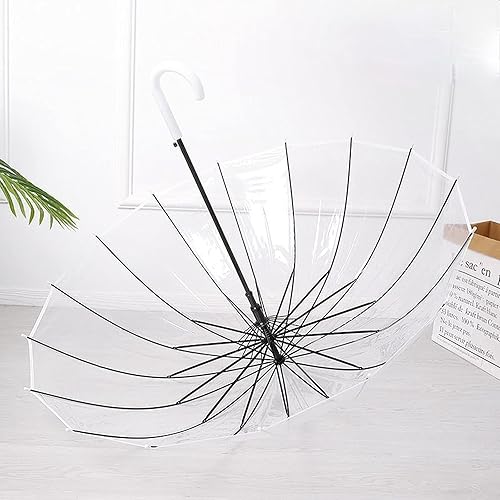 Miniatura 4 de Paraguas translúcido de 16 huesos con suela paraguas lindo red rojo Quaranth paraguas pequeño fresco nuevo estudiante grande doble paraguas