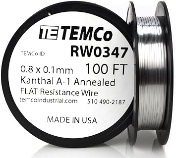 Amazon.com: Temco plana cinta Kanthal A1 alambre 0,8 x 0,1 resistencia A-1  : Herramientas y Mejoras del Hogar