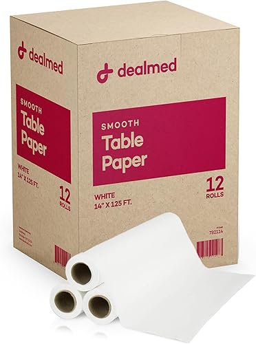 Miniatura 21 de Dealmed Rollo de papel de mesa de examen médico Fundas desechables para médicos, médicos, cambio de pañales, depilación, quiropráctico, rastreo