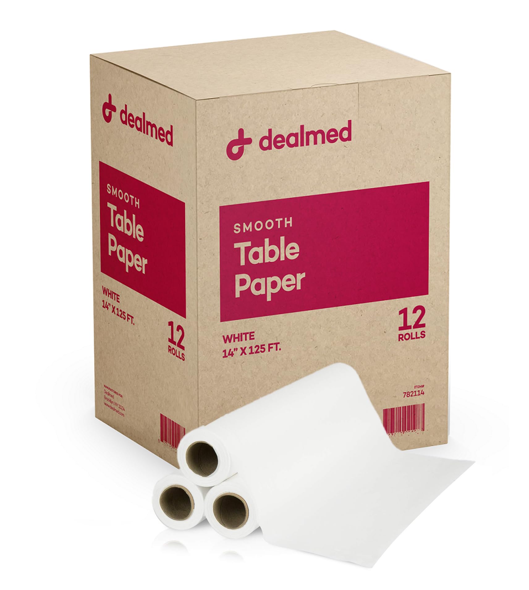Dealmed Table Paper Exam Cover - 14 in x 125 ft, Smooth, White, 12 Rolls — Amazon image 9
