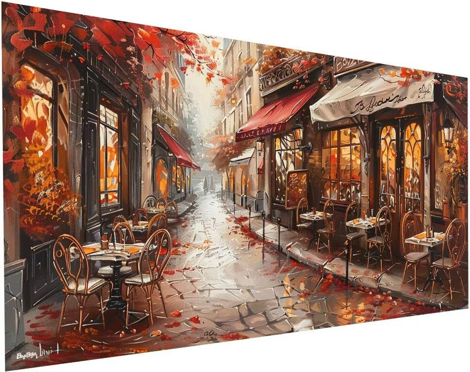 Strass Point de Croix Painting Paysage Rue S-621 - Grand Diamond Painting Adulte XXL 5D