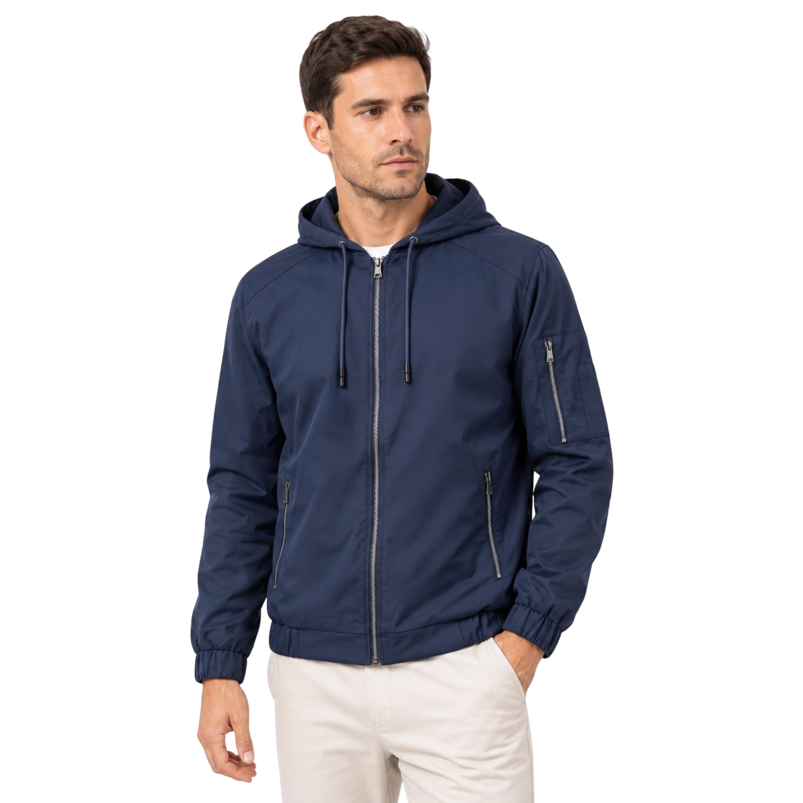 Men's Premium Waterproof Rain Jacket | Lightweight Hooded Raincoat with Utility Pockets-image-40