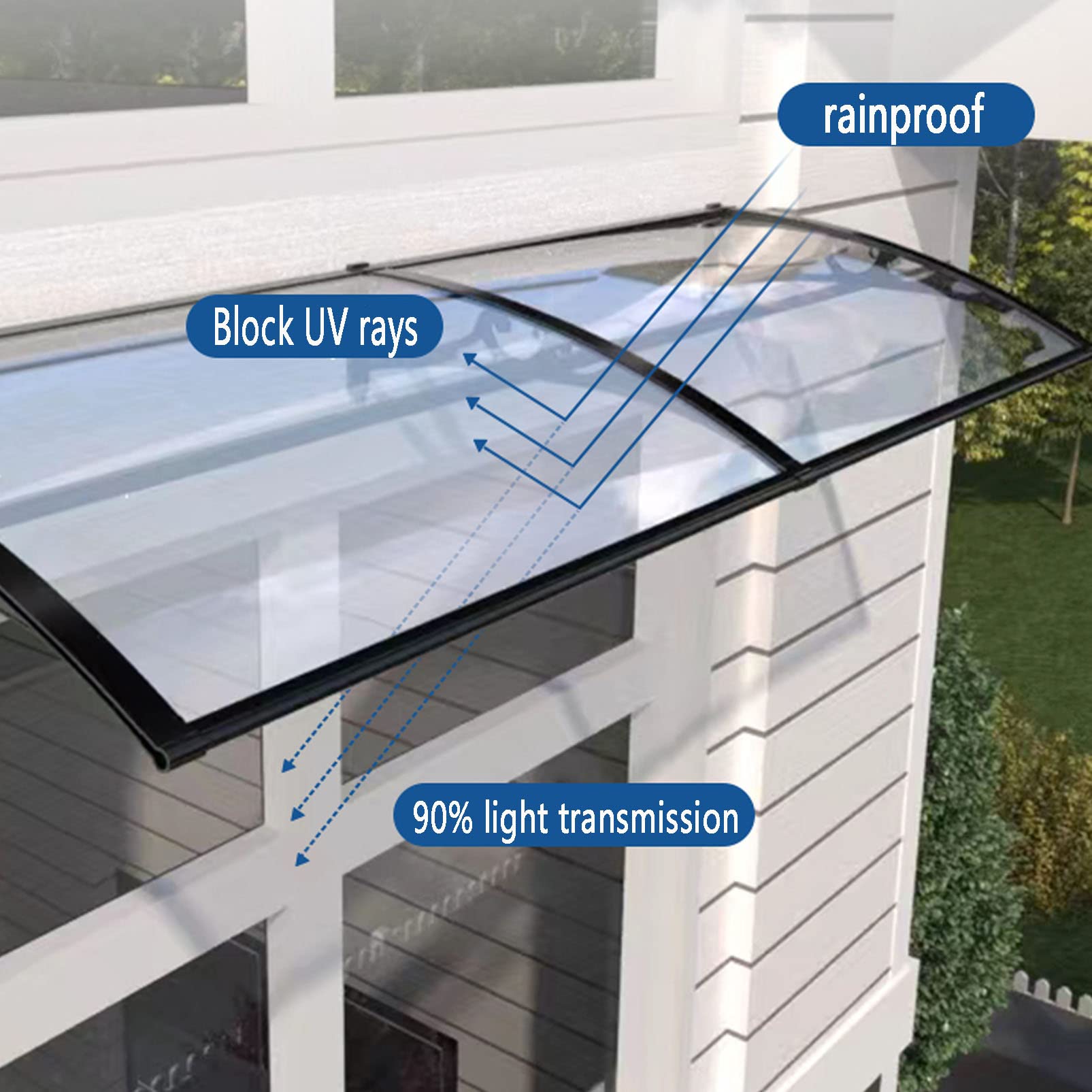 Haustürvordach Aus Polycarbonat – Transparente A Produktbild-Vorschau 7