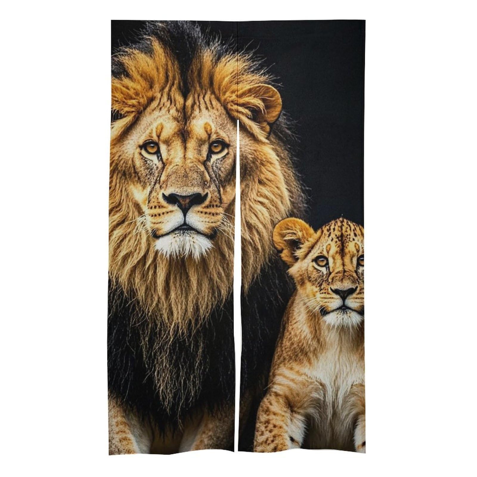 Rideau de porte mère lion pour masquer le désordre avec douceur