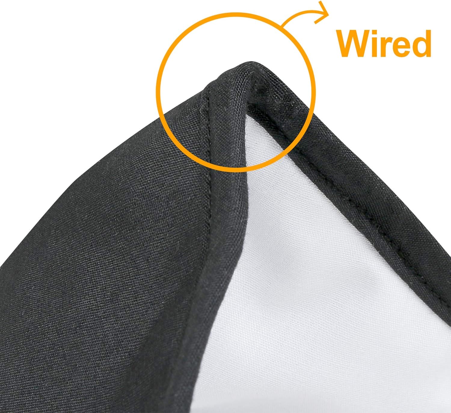 ililily Black Washable Nose Wired Face Cover Filter Pocket Wide Reusable Shield