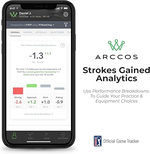 Miniatura 5 de Arccos Smart Sensors sistema automático de seguimiento de juegos de golf, telémetro GPS alimentado por IA y distancias de club inteligente